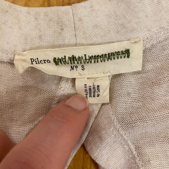 PILCRO and the LETTERPRESS Anthropologie Linen Cardigan Openback Size S - Picture 2 of 9